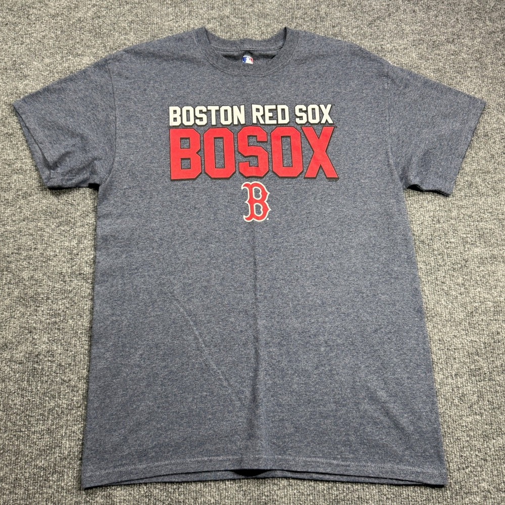 MLB Boston Red Sox Mens M Blue BoSox Graphic‎ Baseball Tee
